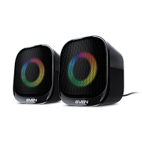 SV-022860 АС SVEN G345, черный, акустическая система 2.0 (10 Вт, RGB, питание USB, Bluetooth)