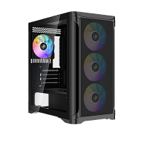 S31-BKMMA4X1-GL Корпус ПК без блока питания/ Case SAMA S31 Black, Midi-Tower, TG, 4x120mm ARGB, 2xUSB 3.0 + 1xUSB 3.2 Type-C, mATX, mITX Black