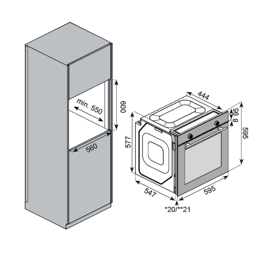 HF603W Встраиваемый духовой шкаф Kuppersberg/ KITCHEN RETAIL / Встраиваемый духовой шкаф Kuppersberg, 60 см, 80 л, High-Tech, 6 режимов, белый цвет фото 5