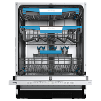 KDI60557 Встраиваемая посудомоечная машина KORTING/ Встраиваемая посудомоечная машина KORTING, 60 см, 3 корзины, 14 комплектов, регулировка высоты Easy Lift, электронное управление, цифровой дисплей, 7 программ, отложенный старт, луч на полу, LED освещени