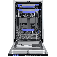 MLP-08IMR Посудомоечная бытовая машина MAUNFELD/ Узкая, Встраиваемая ПММ 45см, 10 комплектов, 9 программ, сенсорное управление с LED индикацией, 3 корзины, съемная корзина для столовых приборов, полноценный AQUA-STOP