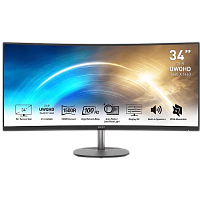 9S6-3PB2CT-041 Монитор/ MSI PRO MP341CQ 34'' Curved, 3440x1440, VA, 178x178, 300nit, 100Hz, 4ms, 2HDMI/DP, noUSB-A, Audio out, 2x2W, T, IntPWR, 100x100VESA, Black, 1y