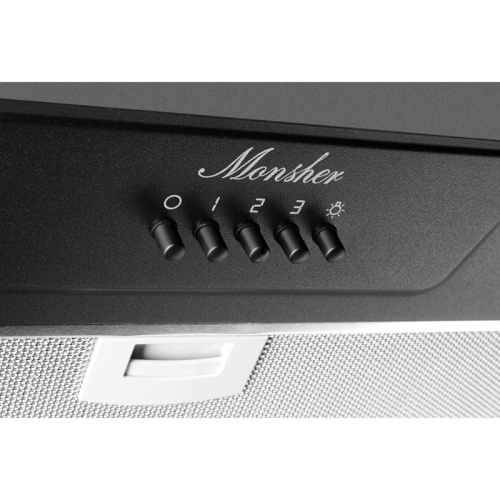 INHIT60Noir Встраиваемая вытяжка Monsher/ Встраиваемая, 60 см, отвод воздуха/рециркуляция, 1100 м3/ч, черный фото 3