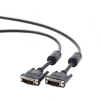 CC-DVI2-BK-6 Кабель DVI-D dual link Cablexpert CC-DVI2-BK-6, 25M/25M, 1.8м, черный, экран, феррит.кольца, пакет {60} (081542)