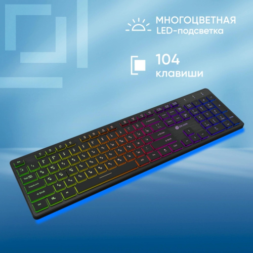 1061617 Клавиатура Oklick 550ML черный USB slim Multimedia LED (1061617) фото 3