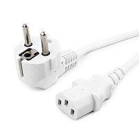 PC-186-1-3 Кабель питания Cablexpert PC-186-1-3 белый, 1.8м, Schuko(S22) - C13, Сечение провода 3x1кв.мм, с заземлением, без индивидуальной упаковки (сборка)