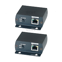 IP01P Передатчик/ SC&T Комплект (передатчик + приёмник) для передачи сигнала Ethernet и питания (PoE) по коаксиальному кабелю RG6U до 300м, питание от источника PoE