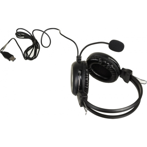 HU-30 Наушники с микрофоном A4Tech HU-30 черный 2м накладные USB оголовье фото 2 HU-30 Наушники с микрофоном A4Tech HU-30 черный 2м накладные USB оголовье фото 2