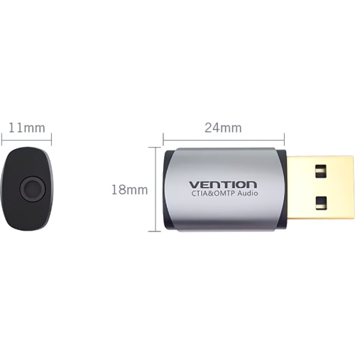 CDLH0 Внешняя звуковая карта Vention USB Серая фото 3 CDLH0 Внешняя звуковая карта Vention USB Серая фото 3