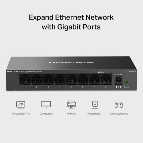 MS108GS Коммутатор/ 8-Port Gigabit Desktop Switch фото 6