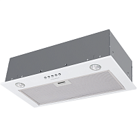 CROSBYSINGL60WHITE ВЫТЯЖКА MAUNFELD CROSBY SINGL 60 WHITE/ Полновстраиваемая, 60см, 850 м3, кнопочное управление, LED, площадь кухни до 30м2, опция: угольный фильтр CF140C-2шт, белая