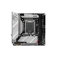 MPGB760IEDGEWIFI Материнская плата/ MB MSI INTEL B760 s1700, 2xDDR5(128GB), HDMI 2.1/DP, 1xPCIe 5.0x16, 1xLAN (2.5GbE), Wi-Fi, BT, 4xSATA 6Gb/s, 2xM.2, 1xUSB-C, 5xUSB 3.2, 2xUSB 2.0, mini ITX