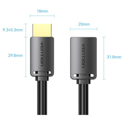 AHCBH Кабель-удлинитель Vention HDMI High speed v2.0 with Ethernet 19F/19M - 2м фото 3 AHCBH Кабель-удлинитель Vention HDMI High speed v2.0 with Ethernet 19F/19M - 2м фото 3