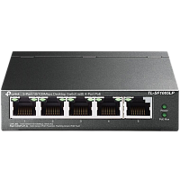 TL-SF1005LP Коммутатор/ 5-port 10/100 Mbps unmanaged switch with 4 PoE ports, metal case, desktop installation, PoE budget-41w