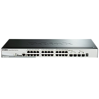 DGS-1510-28P/A1A Сетевой коммутатор/ Gigabit Stackable SmartPro Switch with 24 10/100/1000Base-T PoE ports, 2 Gigabit SFP, 2 10G SFP+ ports