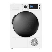 MFDM169WH Сушильная машина Maunfeld/ Сушильная машина с инвертором и тепловым насосом MAUNFELD MFDM169WH, отдельностоящая, фронтальная, 16 режимов, максимальная загрузка 9 кг, сенсорное управление, защита от детей, подсветка барабана, дисплей, звуковой си