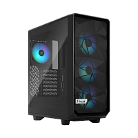 FD-C-MEL2C-05 Корпус ПК без блока питания/ Case Fractal Design Meshify 2 Compact Lite RGB TG Light Tint, Midi-Tower, 4x120mm RGB, 2xUSB-A 3.2 ATX, mATX, mITX Black