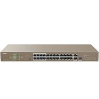 TEF1126P-24-250W Коммутатор/ Tenda TEF1126P-24-250W 24FE+2GE/1SFP Rackmount Switch With 24-Port PoE