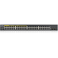 GS190048HPV2-EU0101F Kоммутатор/ Zyxel GS1900-48HPv2 Smart L2 PoE + switch, rack 19 ", 48xGE (24xPoE +), 2xSFP, PoE budget 170 W