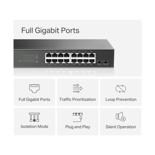 MS116GS Коммутатор/ 16-Port Gigabit Desktop/Rackmount Switch фото 4 MS116GS Коммутатор/ 16-Port Gigabit Desktop/Rackmount Switch фото 4