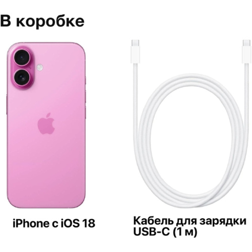 MYEA3HN/A Мобильный телефон Apple/ iPhone 16 128GB Pink SIM + eSIM фото 9
