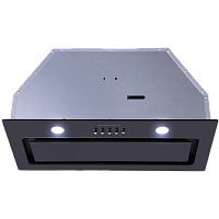 TRAPEZE601GGBLACK Кухонная вытяжка MAUNFELD/ Кухонная вытяжка MAUNFELD TRAPEZE 601GG, полновстраиваемая, 3 скорости, 1150 м3/ч, механическое управление, уровень шума 54 дБ, цвет черный