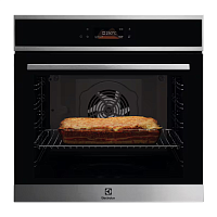 LOE8F38X Встраиваемый духовой шкаф ELECTROLUX/ электрический с конвекцией, объем 72 л, 17 режимов, очистка каталитическая, 3 стекла в дверце, направляющие проволочные + телескопические (1 уровень),нержавеющая сталь