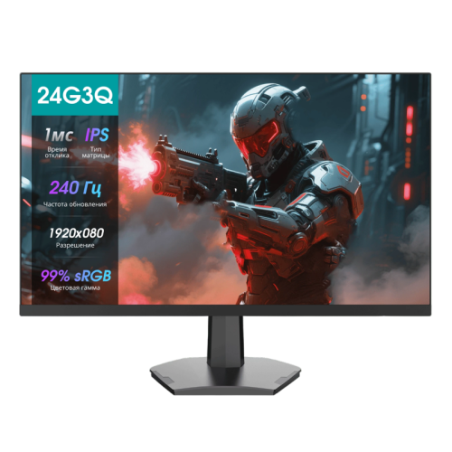 24G3Q Монитор Hisense/ 24"/1920x1080, IPS/ELED, 16:9, 240Гц, время отклика 1мс, 320кд/м2, 1000:1, DisplayPort, HDMI х2, черный 2026 24G3Q Монитор Hisense/ 24"/1920x1080, IPS/ELED, 16:9, 240Гц, время отклика 1мс, 320кд/м2, 1000:1, DisplayPort, HDMI х2, черный 2026