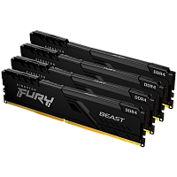KF436C18BBK4/64 Память оперативная/ Kingston 64GB 3600MT/s DDR4 CL18 DIMM (Kit of 4) FURY Beast Black