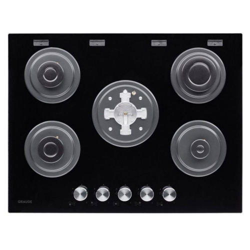 Встраиваемая варочная панель Graude/ Газ, 70 см, 5 конфорок, механическое управление, черный цвет фото 6