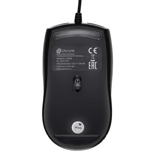 1091340 Мышь Oklick 325M черный оптическая 1200dpi USB для ноутбука 3but (1091340) фото 11