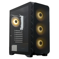 M521-TGBK-ARGB Корпус без блока питания/ Case HSPD M521, Mesh Mid Tower, Black, slide TG, 0.45 SPCC, 4x120mm ARGB (M11-120) ATX, mATX, mITX 160/330/184mm 2x2.5", -, 7xPCI 2xUSB-A 3.0, 1xUSB-A 1.0 390x200x449mm