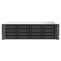 TS-1673AU-RP-16G Сетевое хранилище без дисков/ SMB QNAP TS-1673AU-RP-16G NAS 16 HDD trays, 2x 2.5 GbE, rackmount, 2 PSU. 4-core AMD V1500B 2,2 GHz,,RAM 16 GB (1 x 16 GB) up to 32 GB (2 x 16 GB). W/o rail kit RAIL-B02