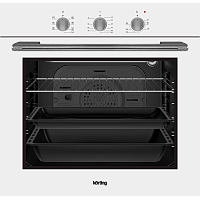 OKB370CMW Встраиваемый духовой шкаф Korting/ Духовой шкаф, 7 режимов, Утапливаемые поворотные регуляторы, Каталитическая очистка, белое сткло