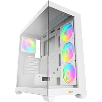 Gamma-C72-WHD400XX-GL Корпус ПК без блока питания/ Case Ocypus Gamma C72 WH ARGB, Midi-Tower, TG, 4x120mm ARGB, 2xUSB-A 2.0 + 1xUSB-A 3.0, ATX, mATX, mITX White
