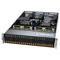 AS-2125HS-TNR(bundle3) Серверная платформа/ Server AS-2125HS-TNR (bundle3): 2U / 2x AMD EPYC 9004/9005* / 24x DDR5 RDIMM / 24x Hs 2.5" NVMe*/SATA/SAS*/ 1x 480Gb NVMe M.2 / 1x dual-port 1GbE RJ45 / 2x 1600W Power (20 NVME config)