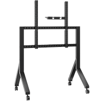 TS2081BLACK Мобильная стойка ONKRON на 1 ТВ/ 70-110" от 200х200 до 1000х600, макс нагр 120.5кг, регулируемая 1 полка, высота 1234-1685мм, колеса с блокировкой, черный