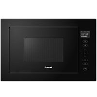 BMG2120B Встроенная микроволновая печь Brandt, 3 функции приготовления, 8 автоматических программ, гриль, размораживание, сенсорное управление, таймер, объем 25 л, защита от детей, черный цвет