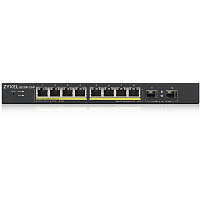 GS1900-10HP-EU0102F Коммутатор/ Smart L2 PoE+ Switch Zyxel GS1900-10HP, 8xGE PoE+, 2xSFP, Desktop, Silent, Budget PoE 77W