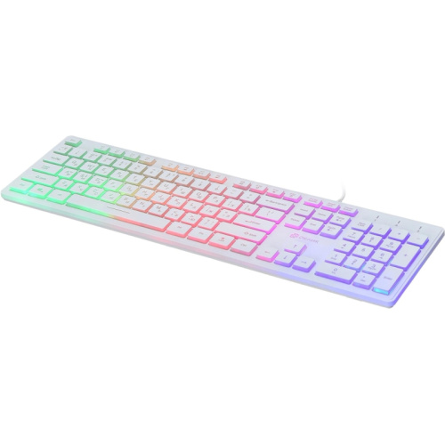1061618 Клавиатура Oklick 550ML белый USB slim Multimedia LED фото 8