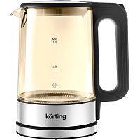 KWK0903G Электрический чайник KORTING/ Электрический чайник KORTING, объем 1.7 л, материал: стекло, механическое управление, фильтр от накипи, 5 температурных режимов, автоотключение, поддержание температуры