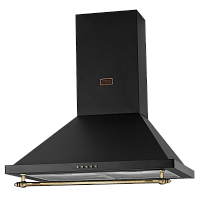 KHC6750RN Вытяжка Korting/ Купольная вытяжка, Ширина 60 см, черный, цает кнопок - бронза, Мощность: 750 м3/ч, Уровень шума: 54 дБ, 3 режима, Механическое управление, Алюминиевые жировые фильтры, 2 галогеновые лампы освещения: 2*20 Вт