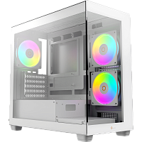 Gamma-C52-WHD300XX-GL Корпус ПК без блока питания/ Case Ocypus Gamma C52 WH ARGB, Mini-Tower, TG, 3x120mm ARGB, 1xUSB-A 3.0 + 2xUSB 2.0, mATX, mITX White