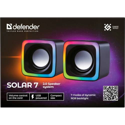 65117 Defender Акустическая 2.0 система Solar 7 6Вт, подсветка, питание от USB фото 9