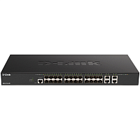 DXS-1210-28S/A1A Коммутатор/ DXS-1210-28S Smart L2+ Switch 24x10GBase-X SFP+, 4x10GBase-T, CLI, RJ45 Console