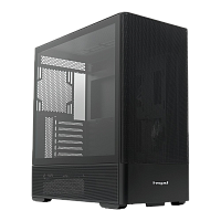 M712-TGBK Корпус без блока питания/ Case HSPD M712, Mesh Mid Tower, Black, TG, 0.6 SPCC, no fans, E-ATX, ATX, mATX, mITX, 175/410/160mm, 2x2.5", 2x3.5", 7xPCI, 2xUSB-A 3.0, 476x225x455mm