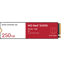 WDS250G1R0C Твердотельные накопители/ WD SSD Red SN700 NVMe for NAS, 250GB, M.2(22x80mm), NVMe, PCIe 3.0 x4, R/W 3100/1600MB/s, IOPs 220 000/180 000, TBW 500, DWPD 1 (12 мес.)