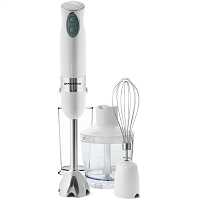 MHBL.1000W Погружной блендер MAUNFELD/ Погружной блендер, 1000Вт, чаши 500 мл+600 мл, корпус из нержавеющей стали и пластика, 3 в 1, 2 ступени скорости, голубая LED подсветка, комплектация:погружная насадка из нерж. стали, 2 ножа из нержавейки, венчик из