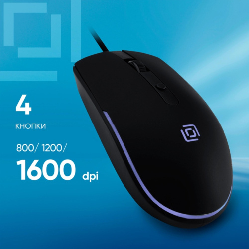 1909417 Мышь Oklick 100M черный оптическая 1600dpi USB для ноутбука 4but (1909417) фото 3 1909417 Мышь Oklick 100M черный оптическая 1600dpi USB для ноутбука 4but (1909417) фото 3