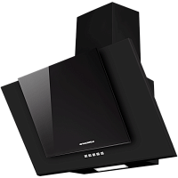Wind60ABlack ВЫТЯЖКА MAUNFELD/ Наклонная, 60см, 700м3, 3 скорости, фасад выполнен из металла с крышкой из закаленного стекла, цвет: черный